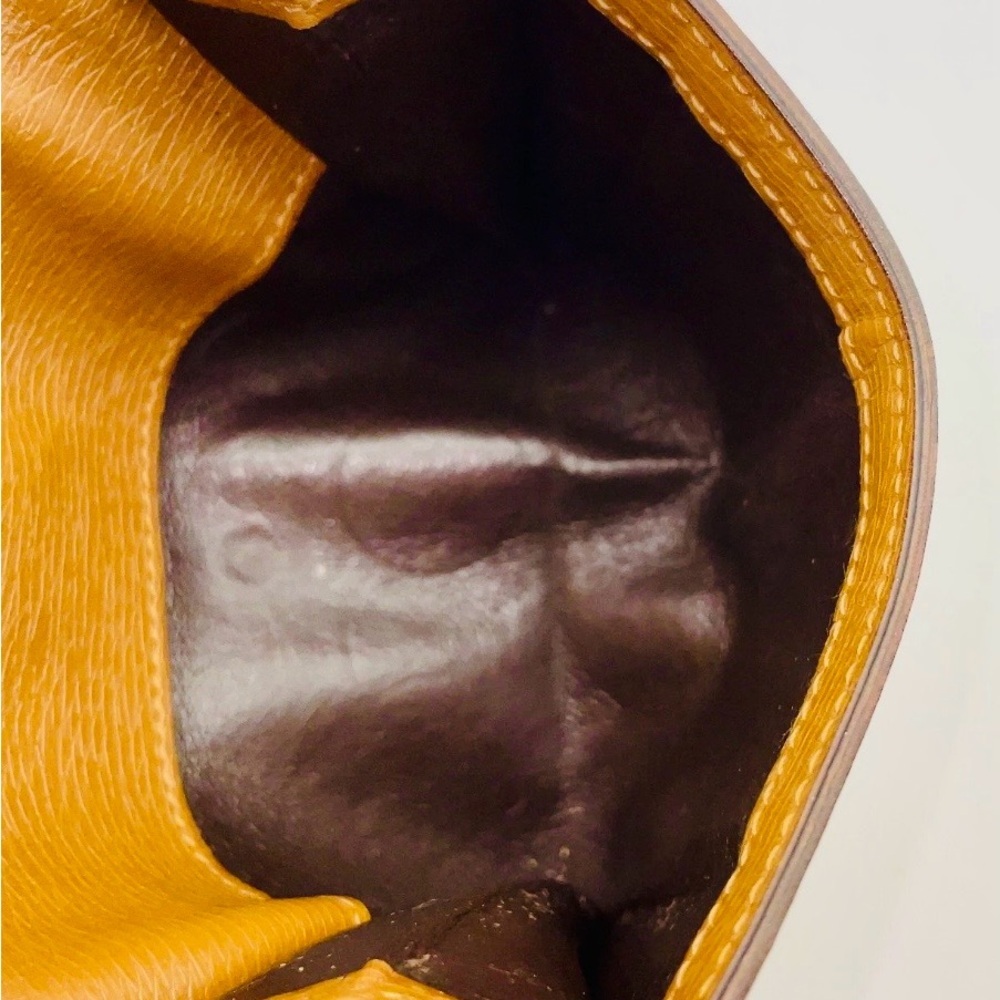 GUCCI GOLD G BUCKLE LEATHER BEIGE CANVAS WALLET BIFOLD Vintage - Picture 8 of 14